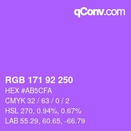 颜色代码: RGB 171 92 250 | qconv.com