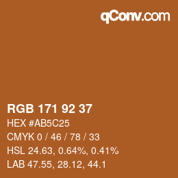 カラーコード: RGB 171 92 37 | qconv.com