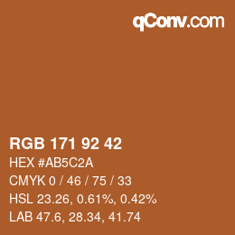 カラーコード: RGB 171 92 42 | qconv.com