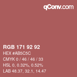 カラーコード: RGB 171 92 92 | qconv.com