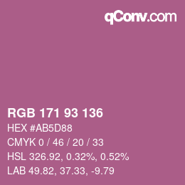 Farbcode: RGB 171 93 136 | qconv.com