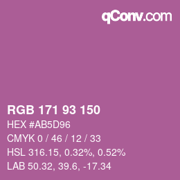 Farbcode: RGB 171 93 150 | qconv.com