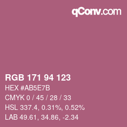 Color code: RGB 171 94 123 | qconv.com