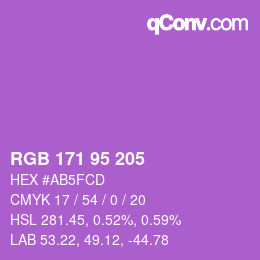 Farbcode: RGB 171 95 205 | qconv.com