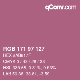 Color code: RGB 171 97 127 | qconv.com