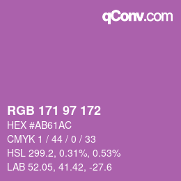 Color code: RGB 171 97 172 | qconv.com
