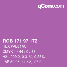 Color code: RGB 171 97 172 | qconv.com