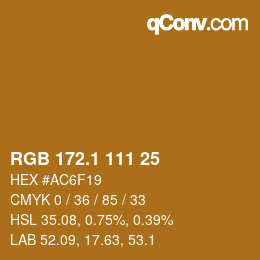 カラーコード: RGB 172.1 111 25 | qconv.com