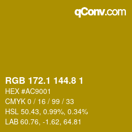 カラーコード: RGB 172.1 144.8 1 | qconv.com