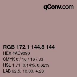 Color code: RGB 172.1 144.8 144 | qconv.com