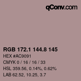 Color code: RGB 172.1 144.8 145 | qconv.com