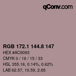Color code: RGB 172.1 144.8 147 | qconv.com