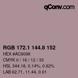 Color code: RGB 172.1 144.8 152 | qconv.com