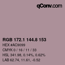 Color code: RGB 172.1 144.8 153 | qconv.com
