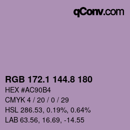 Farbcode: RGB 172.1 144.8 180 | qconv.com