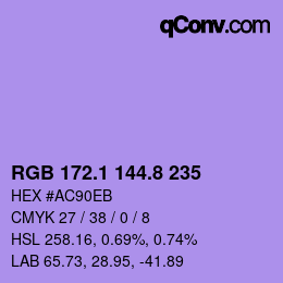 カラーコード: RGB 172.1 144.8 235 | qconv.com