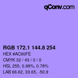 カラーコード: RGB 172.1 144.8 254 | qconv.com