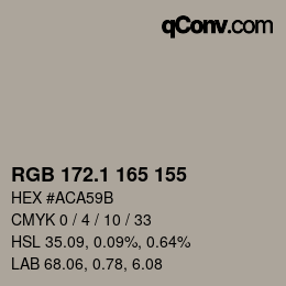 Color code: RGB 172.1 165 155 | qconv.com