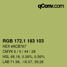 カラーコード: RGB 172.1 183 103 | qconv.com