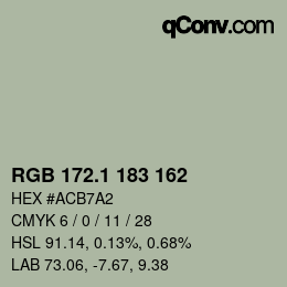 カラーコード: RGB 172.1 183 162 | qconv.com