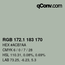 カラーコード: RGB 172.1 183 170 | qconv.com