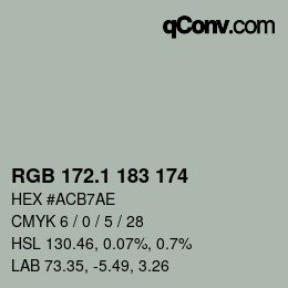 カラーコード: RGB 172.1 183 174 | qconv.com