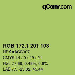 カラーコード: RGB 172.1 201 103 | qconv.com