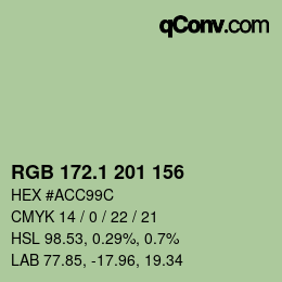 カラーコード: RGB 172.1 201 156 | qconv.com
