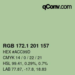 カラーコード: RGB 172.1 201 157 | qconv.com