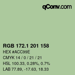 カラーコード: RGB 172.1 201 158 | qconv.com