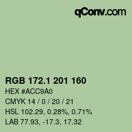 カラーコード: RGB 172.1 201 160 | qconv.com