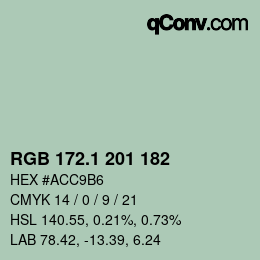 Color code: RGB 172.1 201 182 | qconv.com