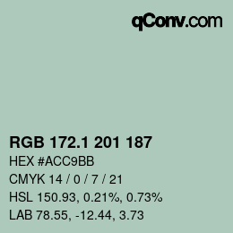 Color code: RGB 172.1 201 187 | qconv.com