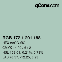 Color code: RGB 172.1 201 188 | qconv.com