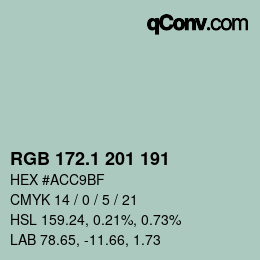 Color code: RGB 172.1 201 191 | qconv.com