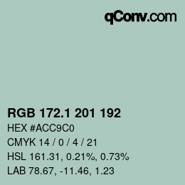 Color code: RGB 172.1 201 192 | qconv.com