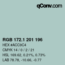Color code: RGB 172.1 201 196 | qconv.com