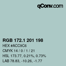 Color code: RGB 172.1 201 198 | qconv.com
