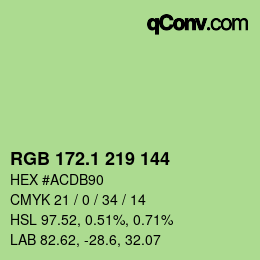 カラーコード: RGB 172.1 219 144 | qconv.com