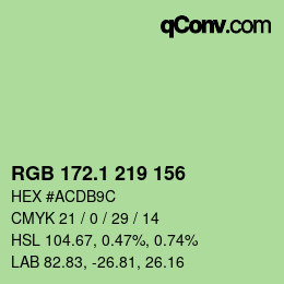 カラーコード: RGB 172.1 219 156 | qconv.com