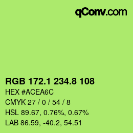 カラーコード: RGB 172.1 234.8 108 | qconv.com