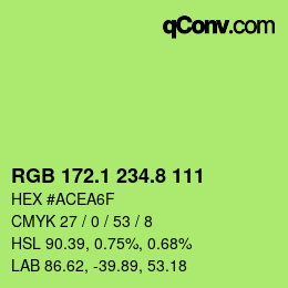 カラーコード: RGB 172.1 234.8 111 | qconv.com