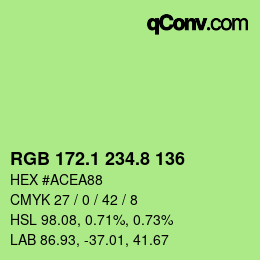 カラーコード: RGB 172.1 234.8 136 | qconv.com
