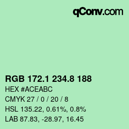 カラーコード: RGB 172.1 234.8 188 | qconv.com