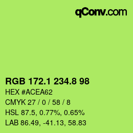 カラーコード: RGB 172.1 234.8 98 | qconv.com