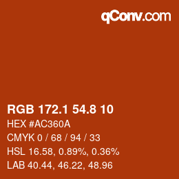 Color code: RGB 172.1 54.8 10 | qconv.com