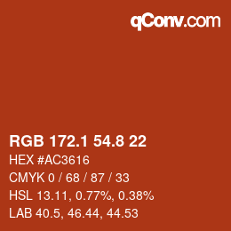 Color code: RGB 172.1 54.8 22 | qconv.com