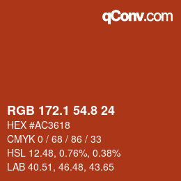 Color code: RGB 172.1 54.8 24 | qconv.com