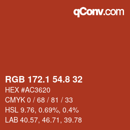 Color code: RGB 172.1 54.8 32 | qconv.com