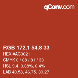 Color code: RGB 172.1 54.8 33 | qconv.com